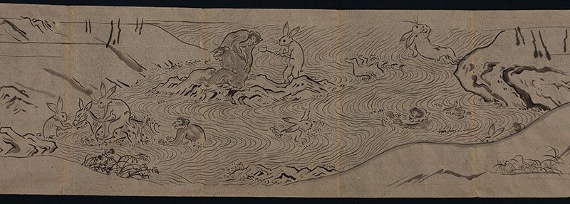 模写】委託HK◇岩倉寿 高山寺鳥獣戯画模写巻物【委託】（日本画 水墨画 
