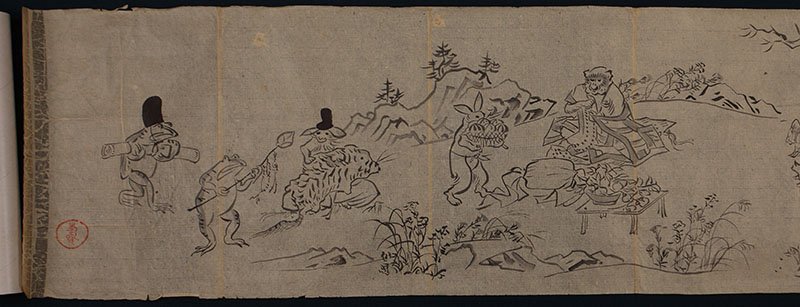模写】委託HK◇岩倉寿 高山寺鳥獣戯画模写巻物【委託】（日本画 水墨画 