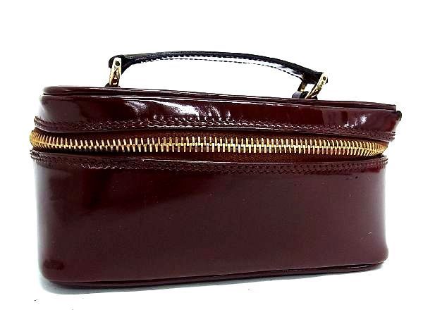 1円 GUCCI グッチ バンブー 032 1956 0151 パテントレザー バニティ 