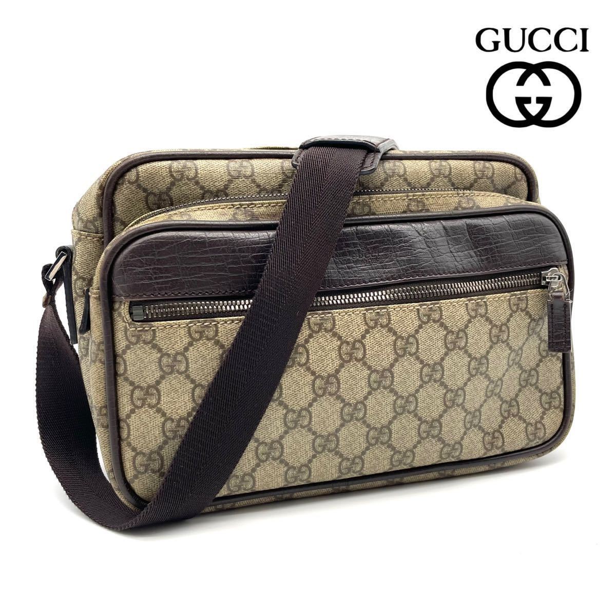 極美品◎GUCCI グッチ ショルダーバッグ カメラ バッグ GGスプリーム 