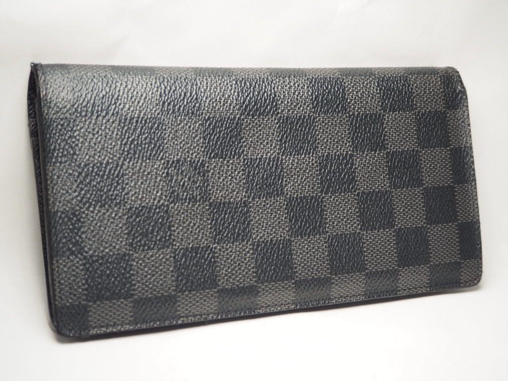 A316 1円 極美品　LOUIS VUITTON ルイヴィトン N62665 ダミエグラフィット ポルトフォイユブラザ 二つ折り 長財布 ウォレット ブラック系 