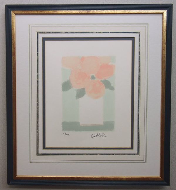 【真作保証】 ベルナール・カトラン リトグラフ 花 版画 直筆サイン 限定125 Bernard Cathelin RT-8