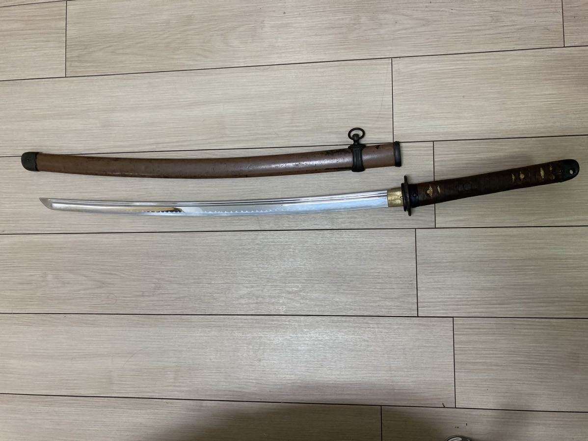 三式軍刀　拵え　模造刀　防塵切羽　鉄鞘　日本軍　銃剣