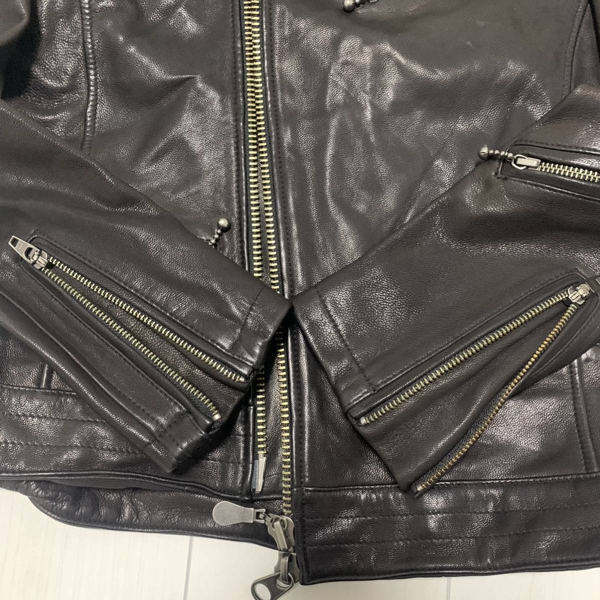 JACKROSE × 清木場俊介 ゴートレザー ダブルライダース 3 黒 ジャック