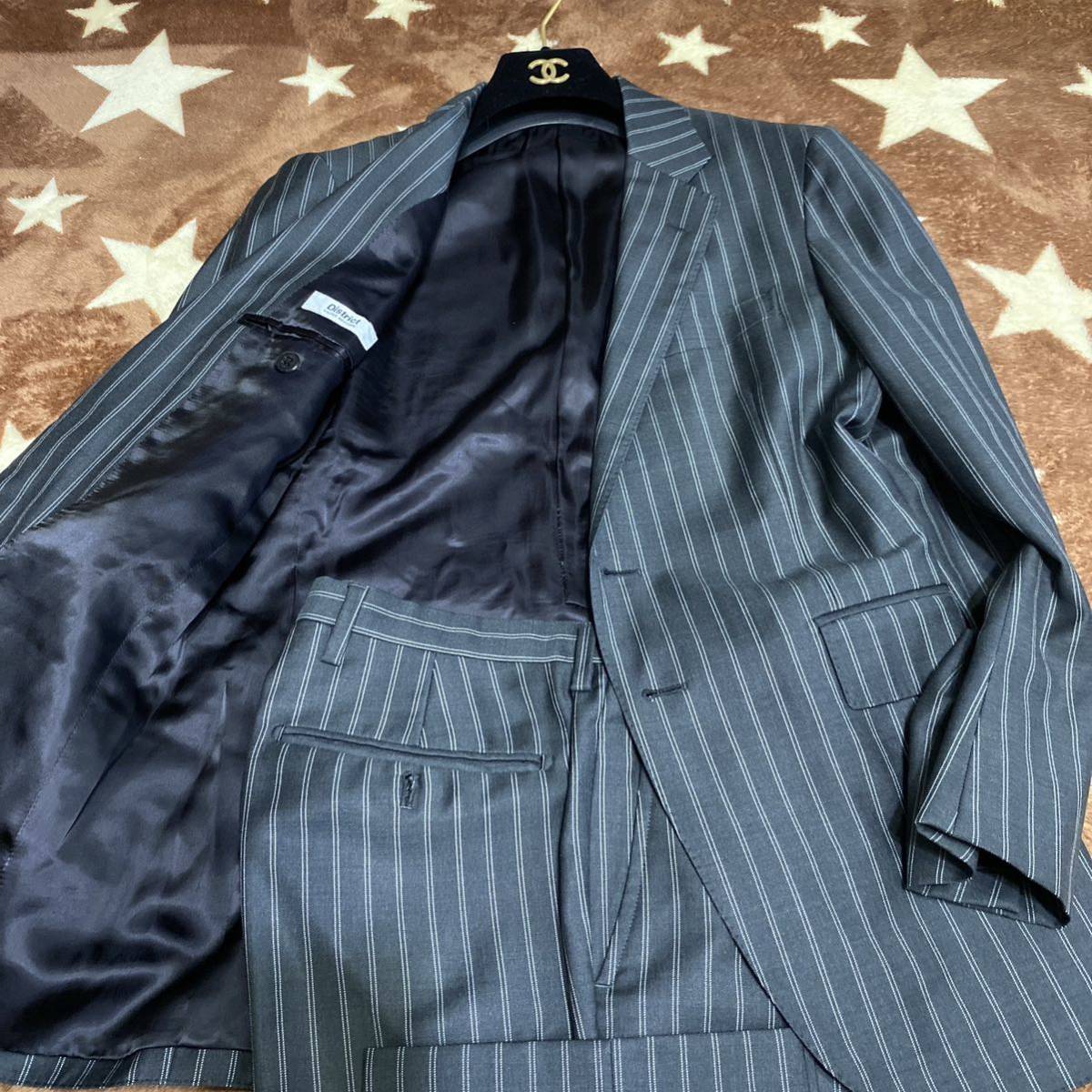 美品】district ユナイテッドアローズセットアップスーツ ダークグレー