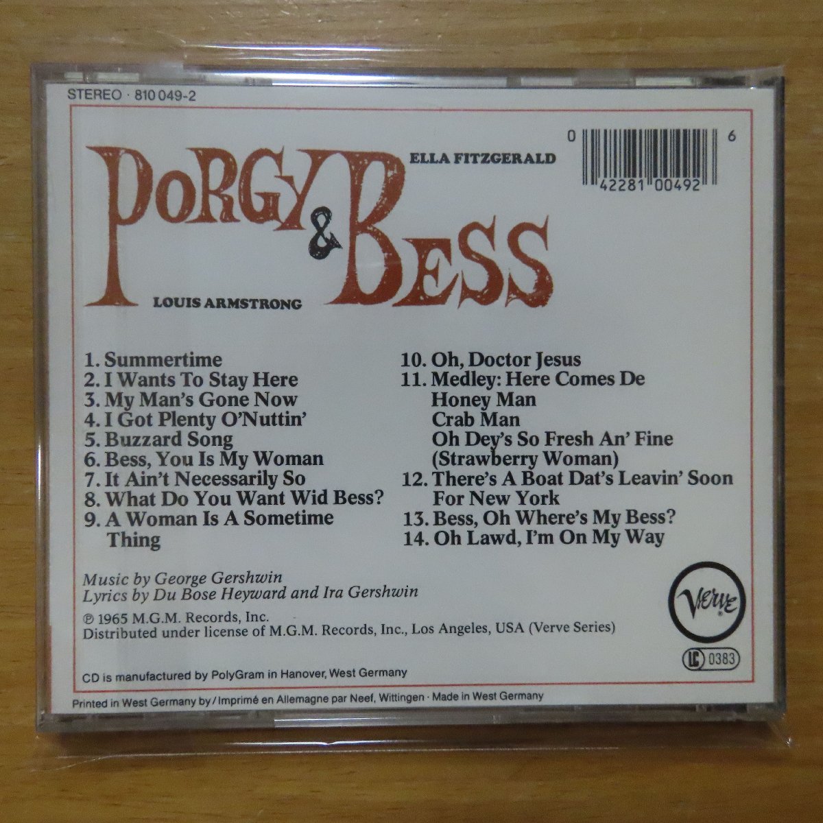 41042671;【CD/西独盤/蒸着仕様】LOUIS ARMSTRONG, ELLA FITZGERALD / PORGY & BESS(8100492)_2