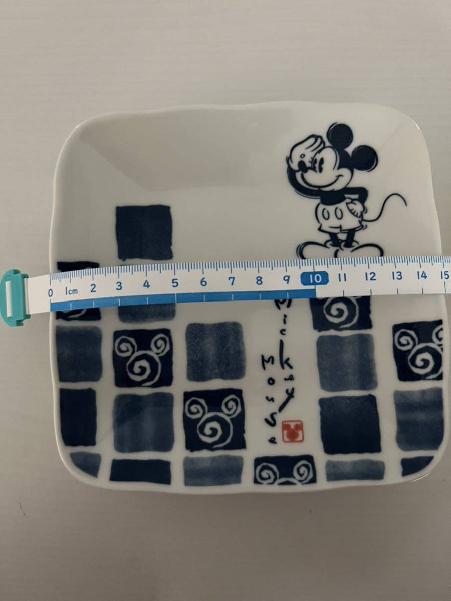ディズニー ミッキー 和風角皿 小皿 3枚セットミッキーマウス 青