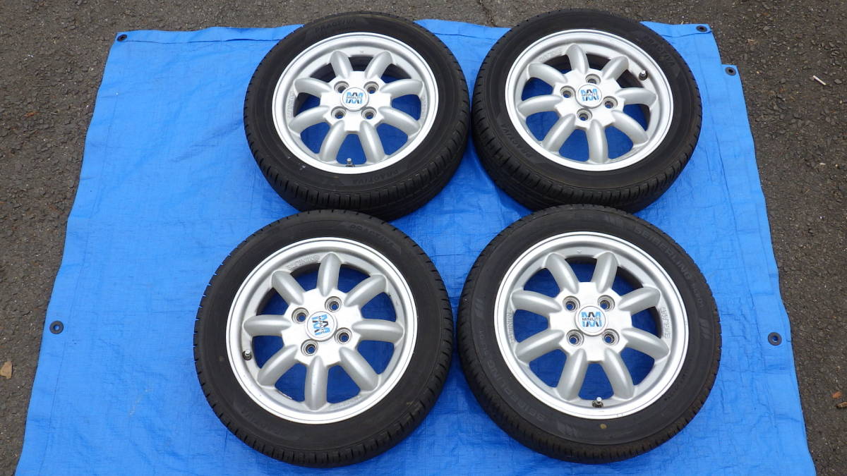 MINILITE ミニライト 14インチ 4.5J +45 4穴 PCD100 アルミホイール タイヤ 165/55R14 4本セット ミラジーノ コペン ムーヴラテ タント(純正品)｜売買されたオークション情報、yahooの商品情報をアーカイ 4穴