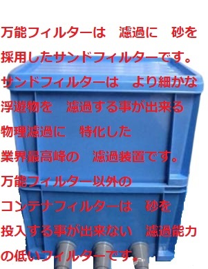 匠の手業　ポンプ無し　池　大型ケース対応　万能フィルター　ミニ　１トン以下用　　濾過ウール　ホース付き　1