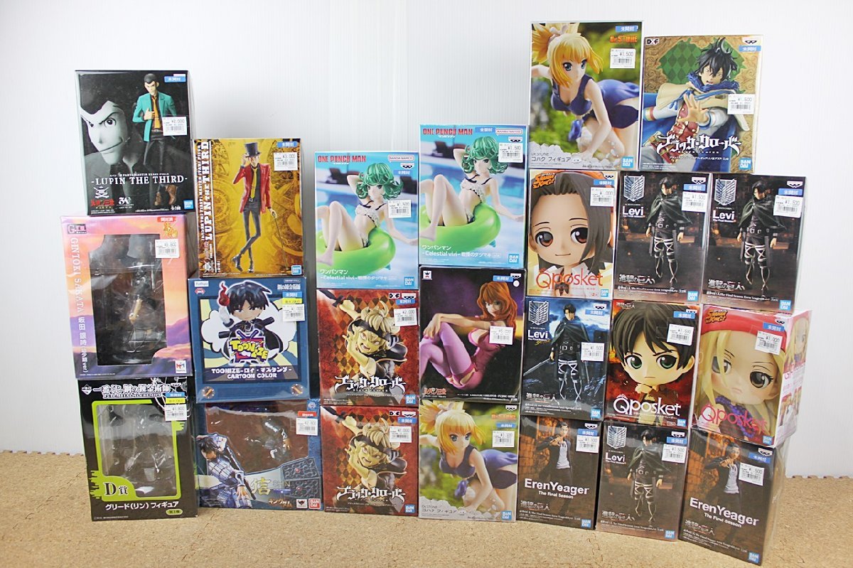 [BR-714] アニメ メーカー 一番くじ プライズ フィギュア 23点セット まとめ売り 開封・未開封 混在 銀魂 ルパン三世 ワンパンマン など