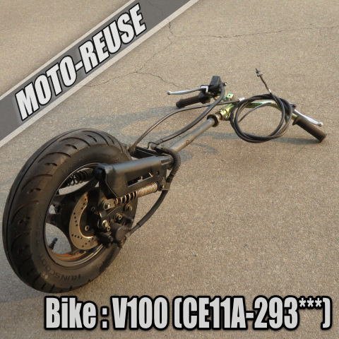 □【アドレスV100 CE11A】純正フロント足ASSY　ステム/フォーク/ホイール/ブレーキ/ハンドル□K21890