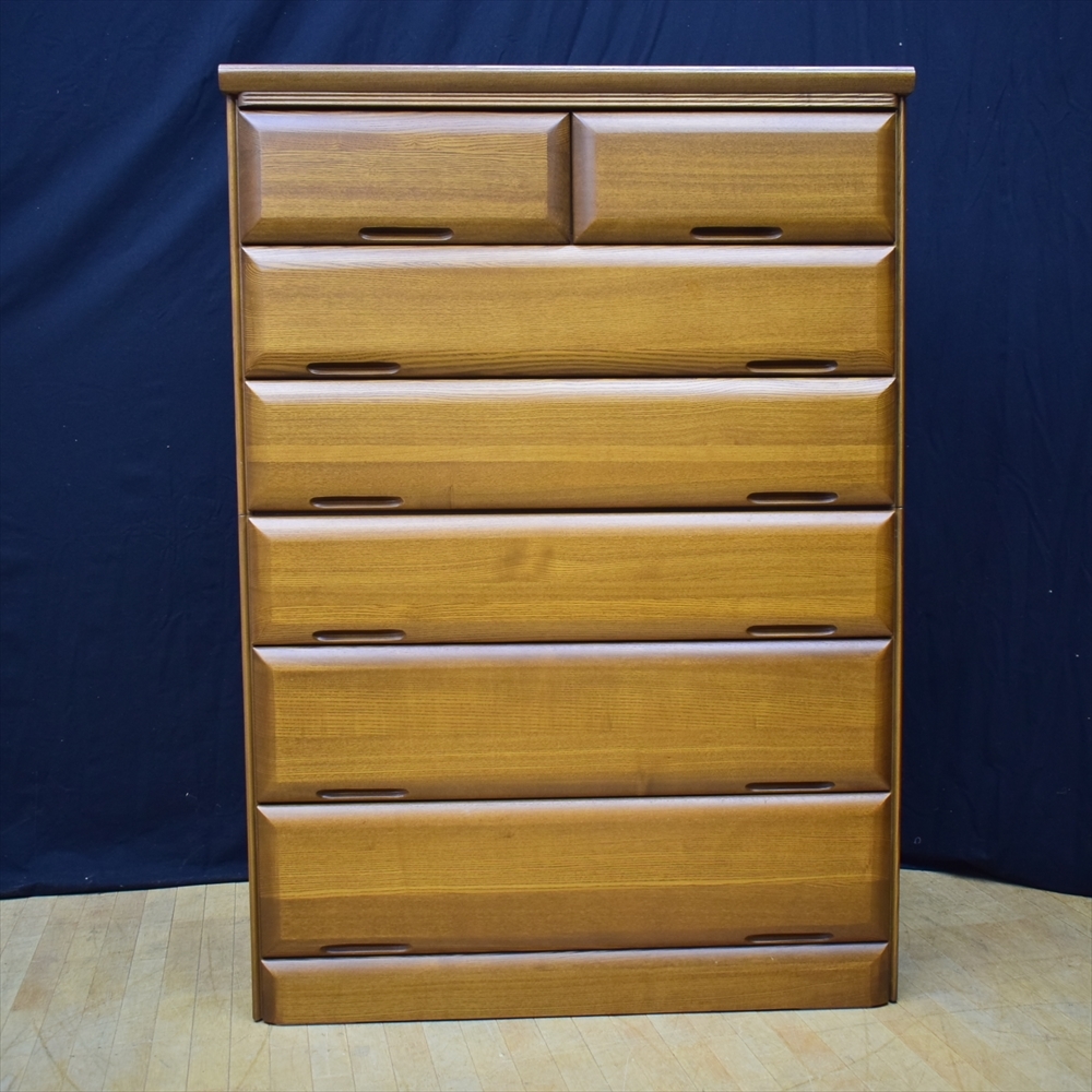 ☆美品☆新井家具☆タモ材☆天然木☆ ハイチェスト 6段