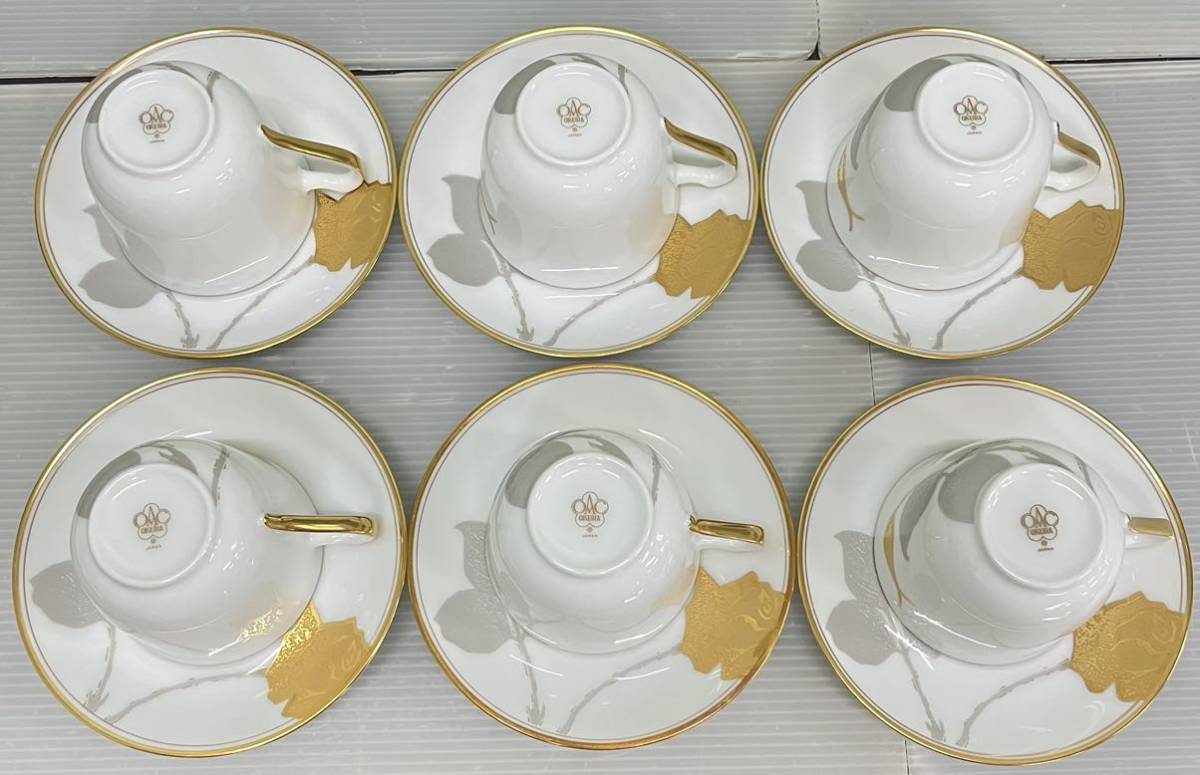 OKURA 大倉陶園 大倉陶園 おおくらとうえん 金彩プレート 散らし小花 6