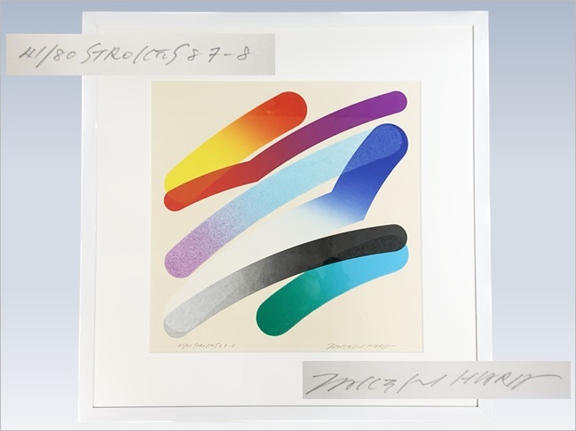 シルクスクリーン　ジニー・キム　1980年代作品　サイン・ED 限定版画　貴重 ☆原健『STROKES 87-8』 シルクスクリーン 版画 41/80 自筆サイン 額装