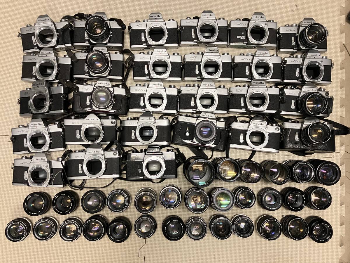 【大量55個以上】 ミノルタ Minolta SRT SR MC Rokkor-PF MCロッコール-PF 等 ボディレンズセット 大量 まとめ ジャンク D23