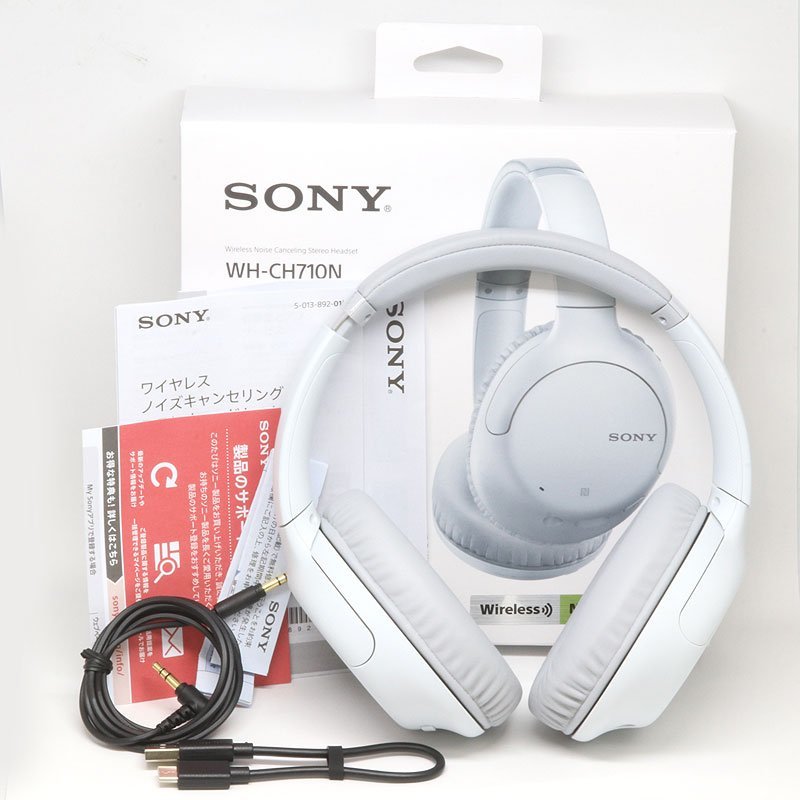 美品 ソニー ワイヤレスノイズキャンセリングヘッドホン WH-CH710N W