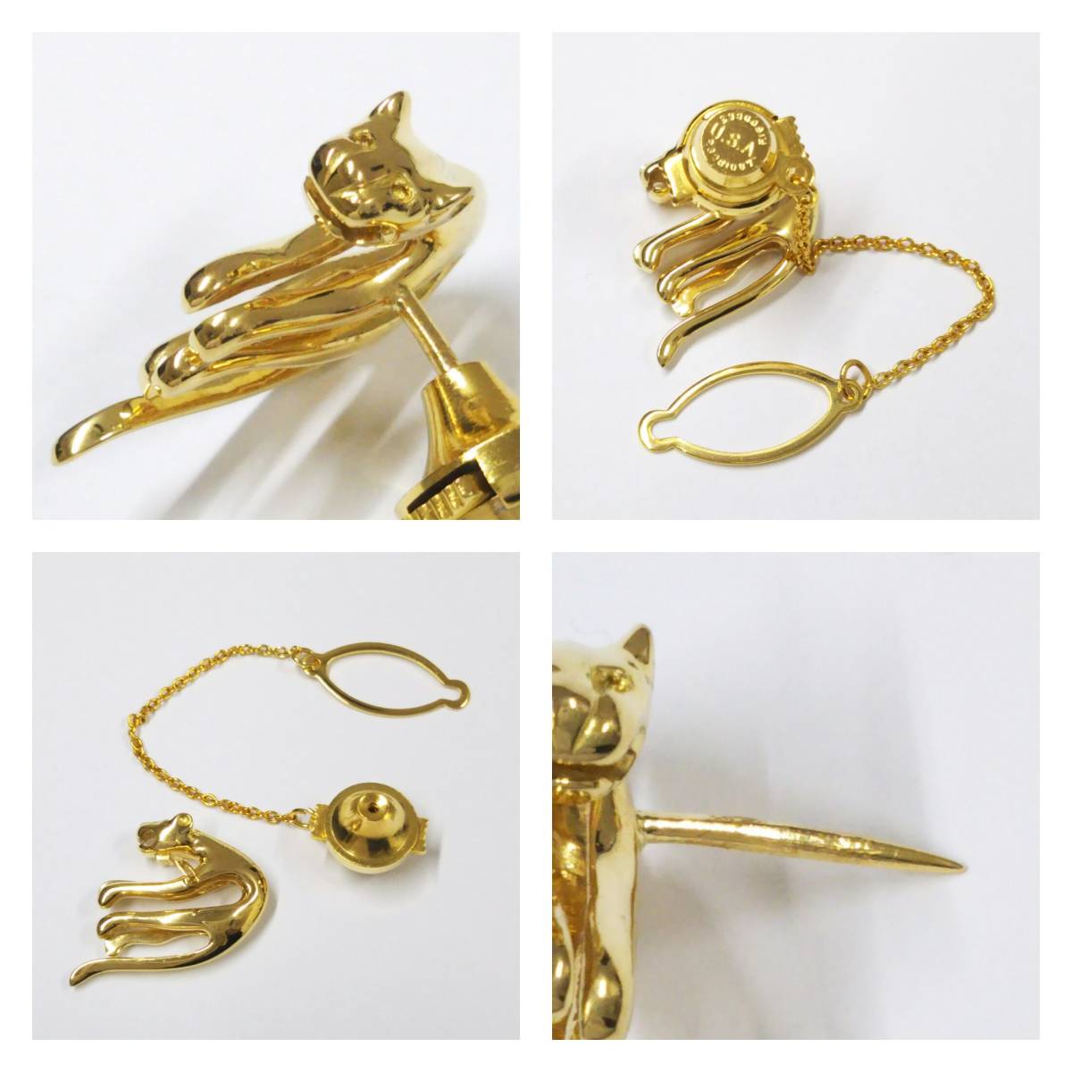 クリーニング済】K18 750刻印 ゴールド タイタック タイピン 総重量約