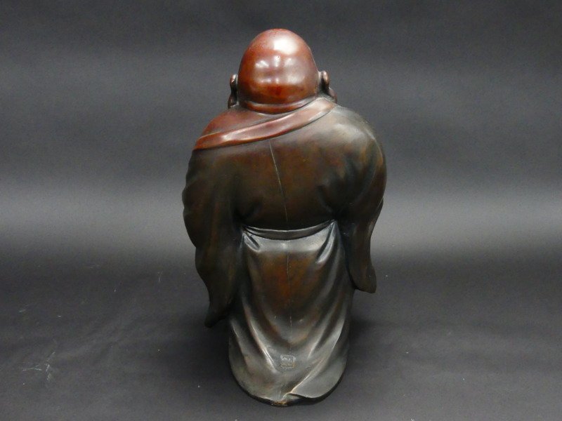 p131 銅器 鋳銅 置物 宗岳 作 布袋様 高さ45cm 床飾り 縁起物の入札 