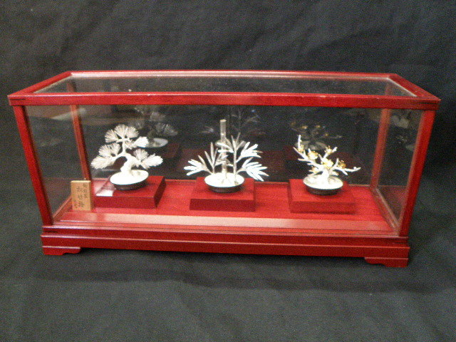 光則作　純銀製　松竹梅 28 大淵光則 光則作 純銀製 松竹梅 置物 / SILVER シルバー 工芸 金工