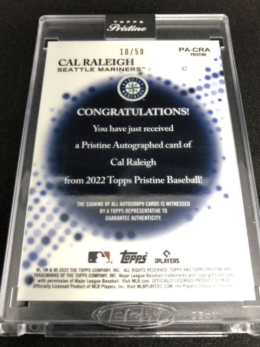 2022 Topps Pristine Cal Raleigh 直筆サイン入りカード /50 シアトル 