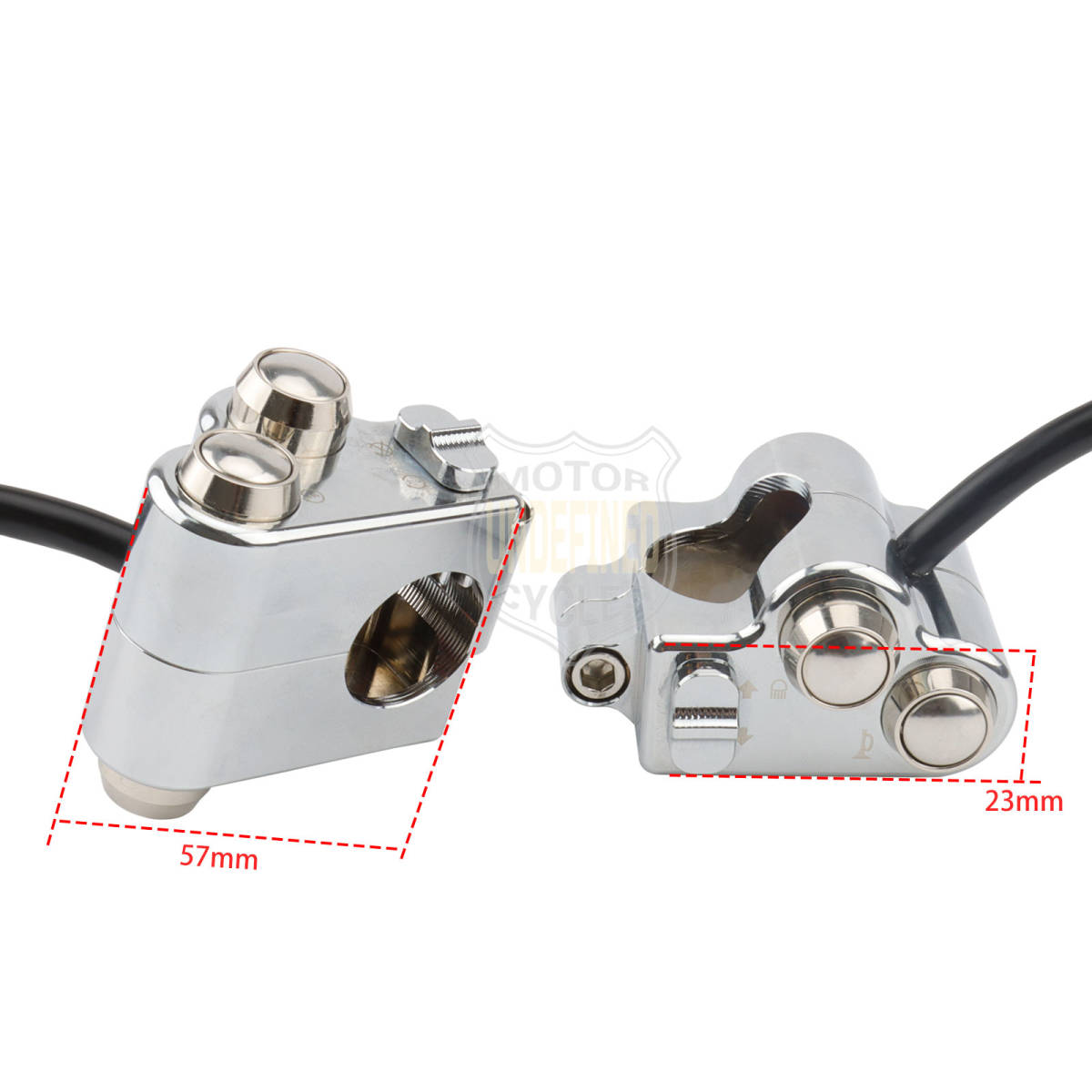 ◆送料無料・国内在庫・新品◆ クローム × クローム 25mm 1インチハンドル ミニ スイッチ ボックス プッシュボタン ハーレー 25mm クローム 1インチ ライザー ◇国内在庫・新品◇ スイートデコレーション