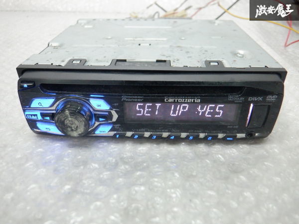 広島発 保証付 carrozzeria カロッツェリア DVDデッキ レシーバー 1DIN CD USB フロント AUX DVH-570 リモコン無 棚 f-2-1