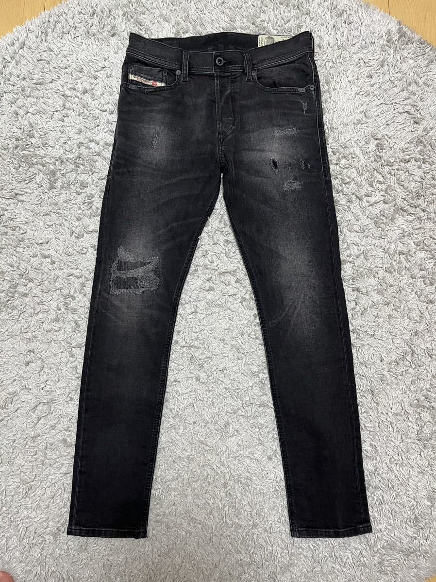 美品 DIESEL TEPPHAR 069DW STRETCH W27 L30 ストレッチ テーパード スキニー ダメージ加工