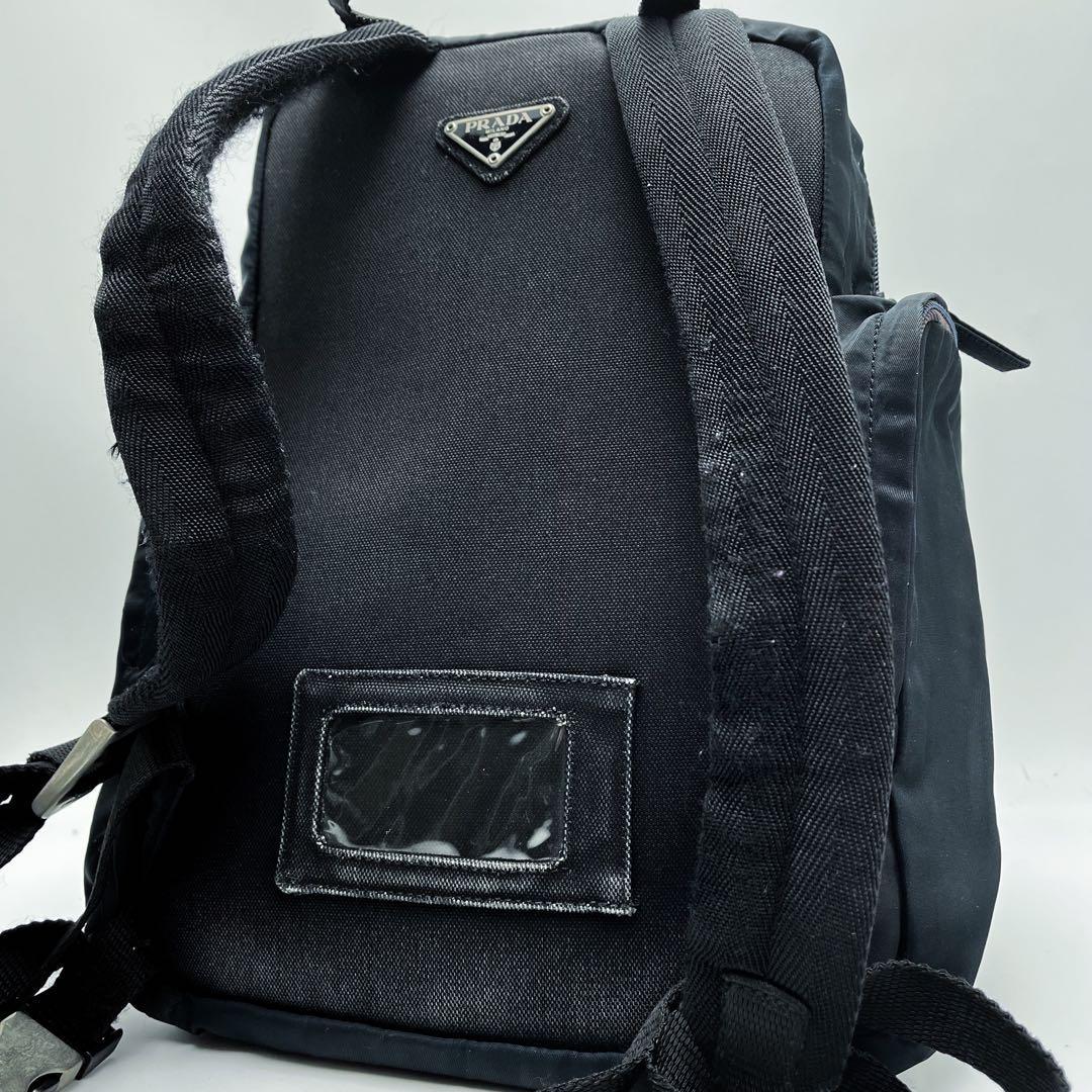 PRADA vintage シルバーチェーンリュック バック プラダ 三角ロゴ