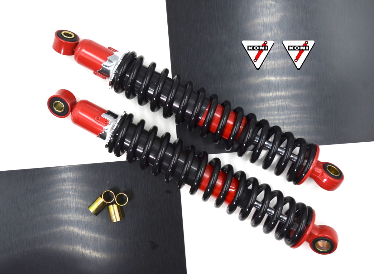 XJ400 SR400 当時細巻き KONIスタイル 325mm リアサス 黒赤 新品 検/汎用 GS400 KH400 SS250 マッハ Z250FT Z400FX Z1R コニー マルゾッキ
