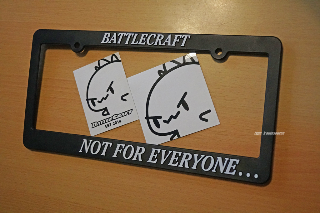 Battle Craft バトルクラフト Not For Everyone ナンバーフレーム ライセンスフレーム USDM北米JDM HONDA ACURA TOYOTA