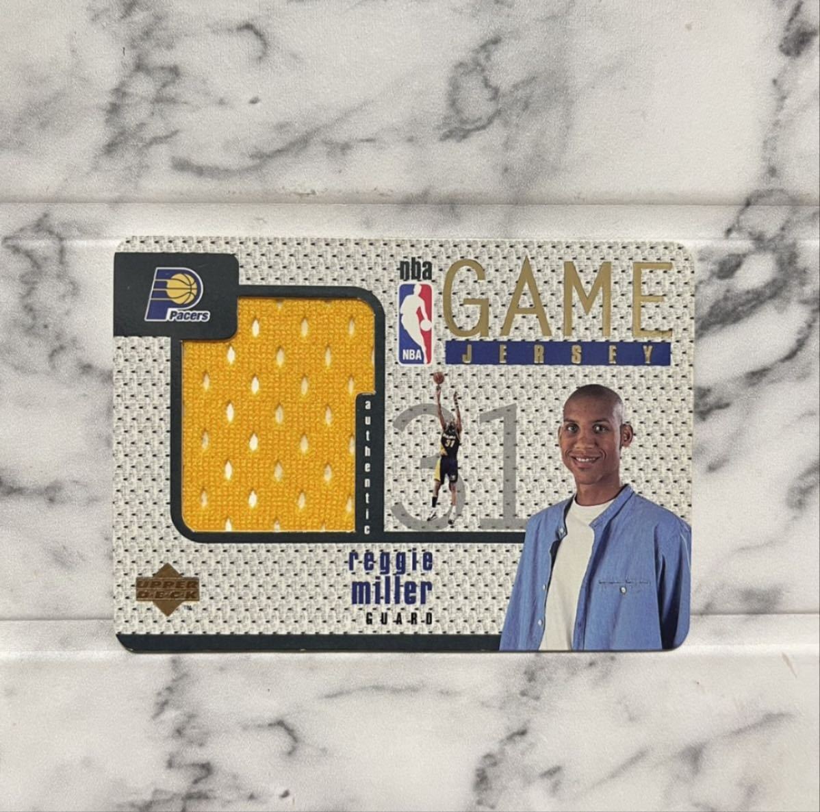 1997-98 Upper Deck UD Game Jersey Reggie Miller GJ9 1992 All Star 