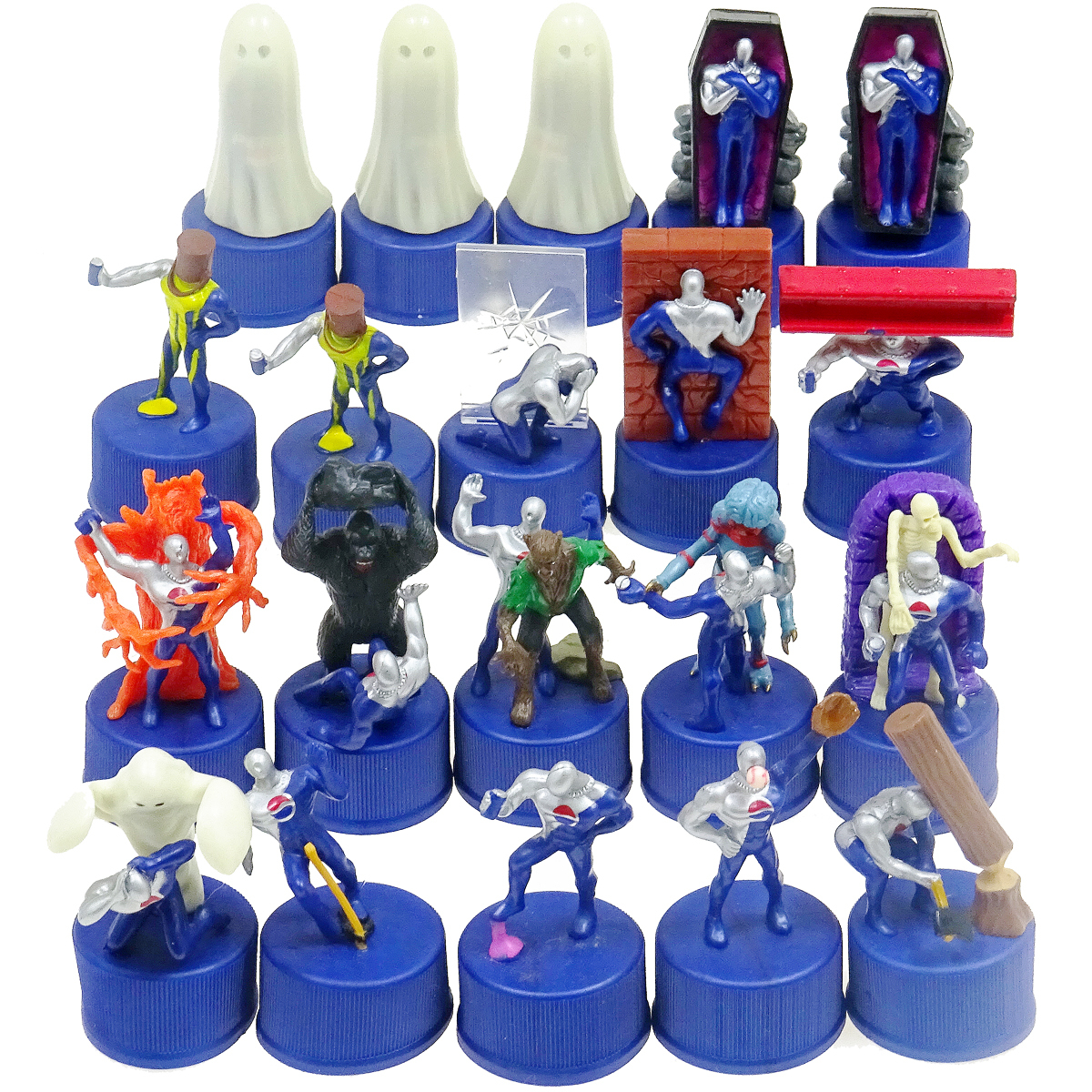 大量 20個セット ) ペプシマン ボトルキャップ 写真あり PEPSI MAN
