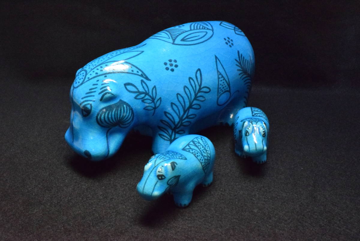 ルーヴル 美術館 青いカバ 大1体 小2体 Hippopotamus 幸せを呼ぶカバ レプリカ オリジナルグッズ 