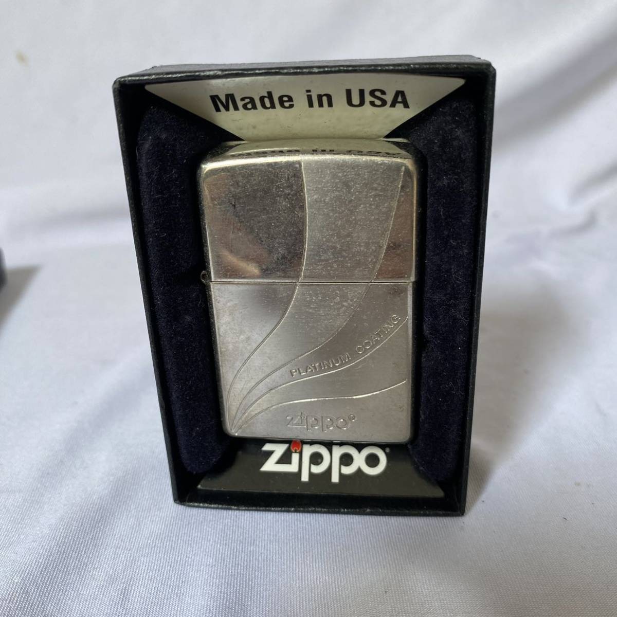 ▽1円スタートZIPPO ジッポライター PLATINUM COATING⁄プラチナ