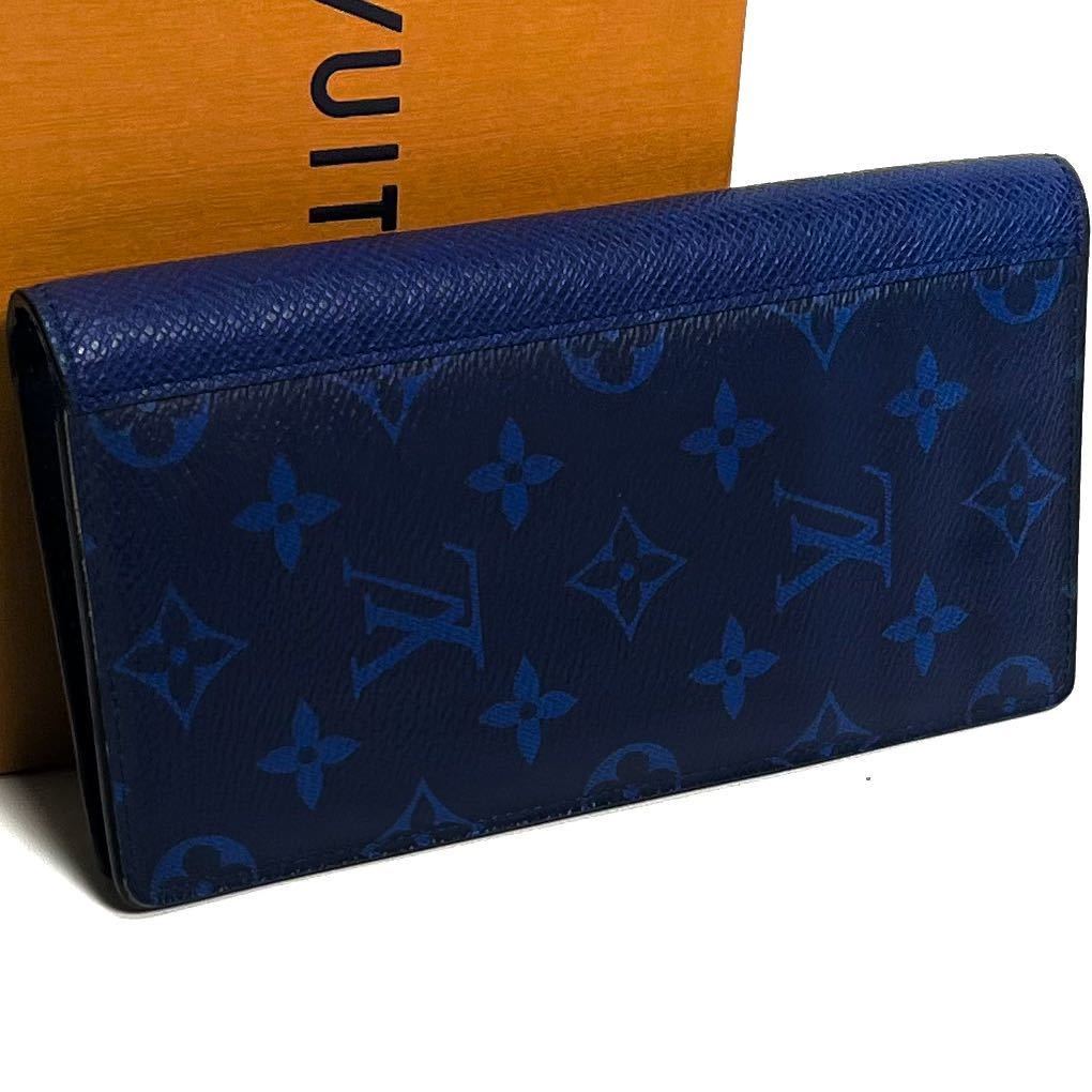 【美品★使用僅か】 LOUISVUITTON ルイヴィトン　タイガラマ　ブラザ　長財布　折り財布　ポルトフォイユ　モノグラム　青　ブルー　