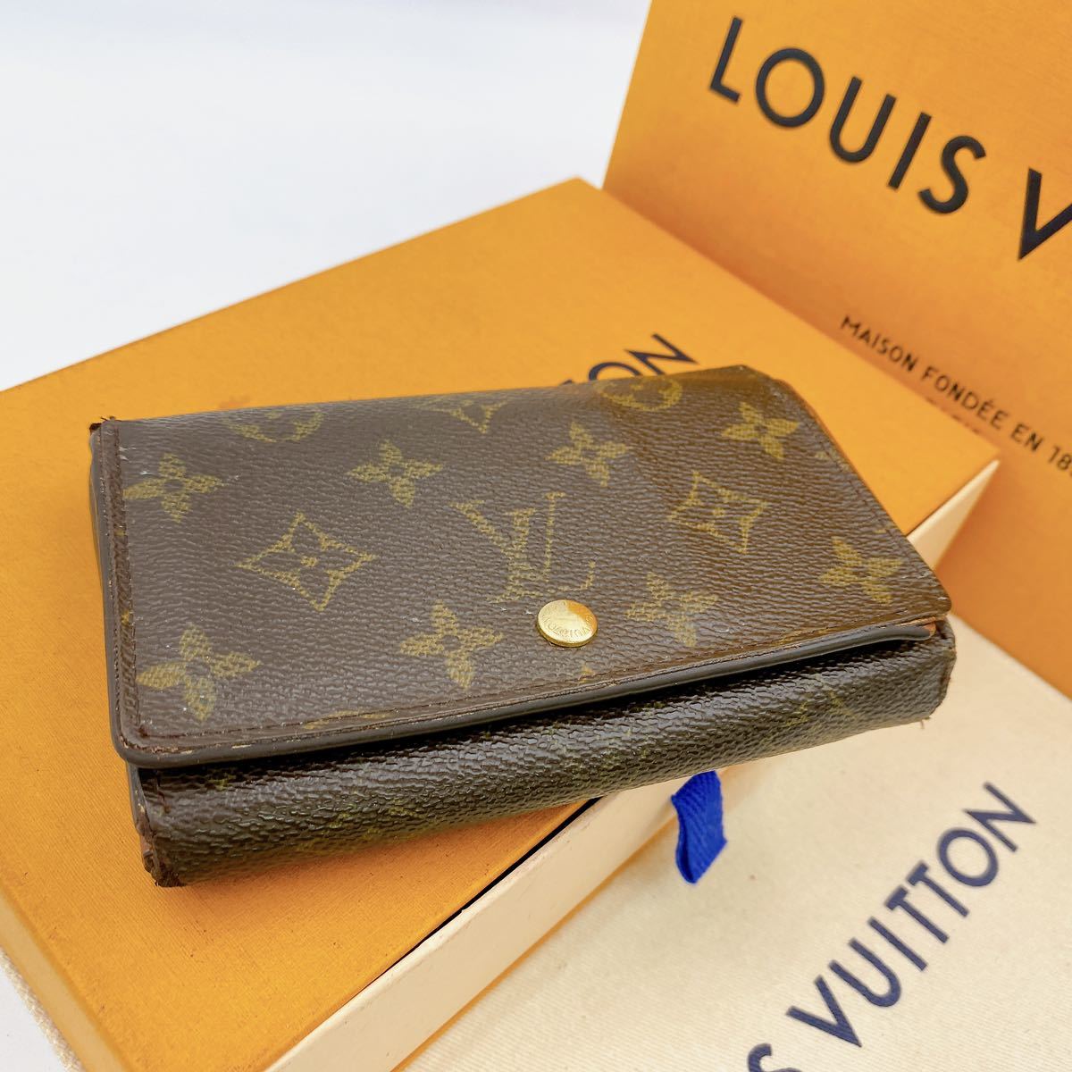 A1530【正規品】LOUIS VUITTON ルイヴィトン モノグラム　ポルトモネ　ビエ　トレゾール　L字ファスナー　二つ折り財布　M61730/RA0013