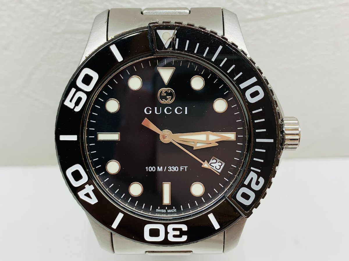 稼働品】GUCCI グッチ 腕時計 126.2 クォーツ ダイバー YA126279