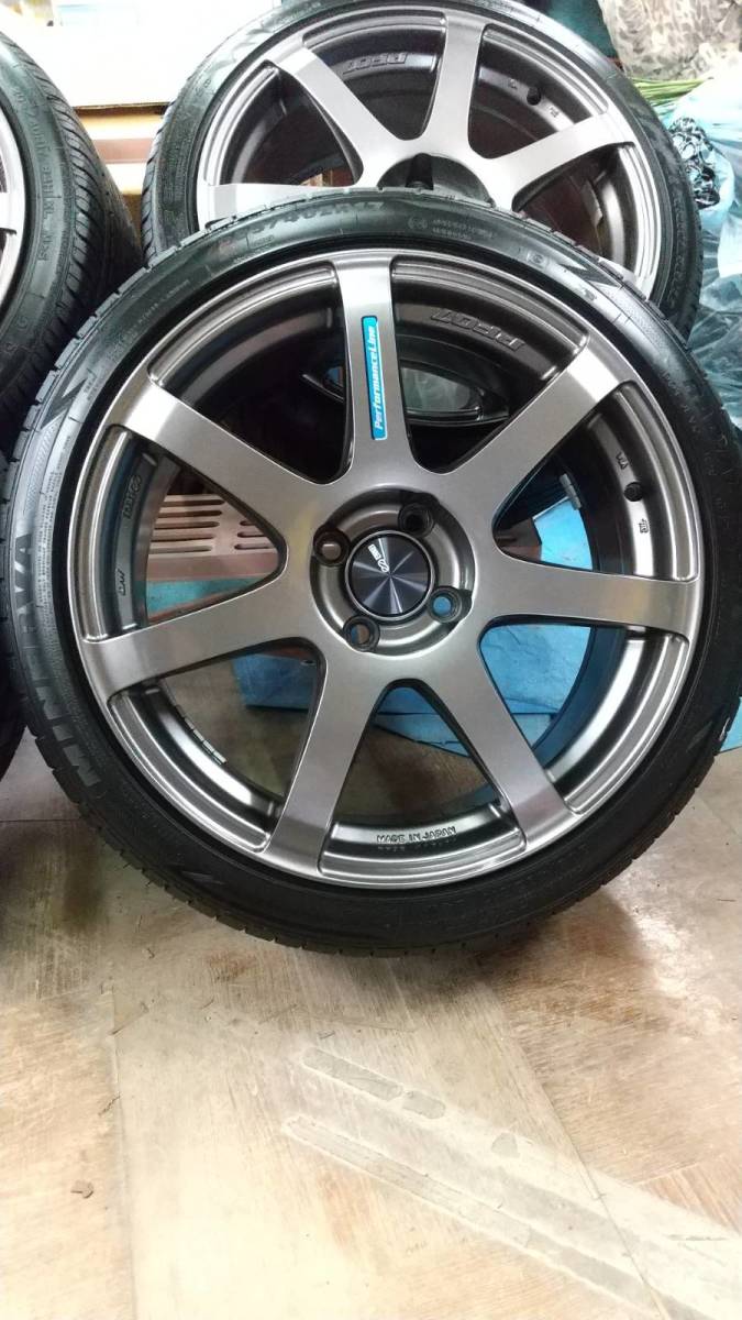 美品】エンケイPF07 17×7.5J+42 PCD100 4穴 4本 205/40/17 美品】エンケイPF07 17×7.5J+42 PCD100 4穴 4本 205/40/17