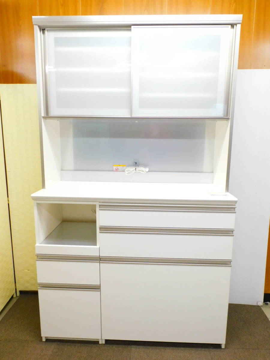 ホワイトキッチン収納キャビネット パモウナ 美品 ホワイトキッチン