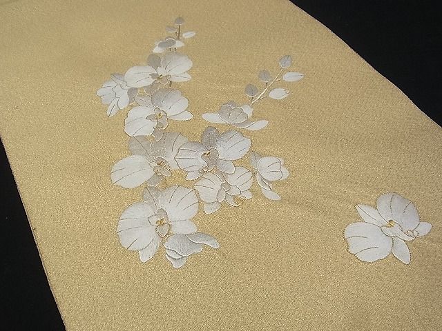 逸品 太鼓柄袋帯 正絹 流水鴛鴦花文 草花文 乱菊 平和屋着物□