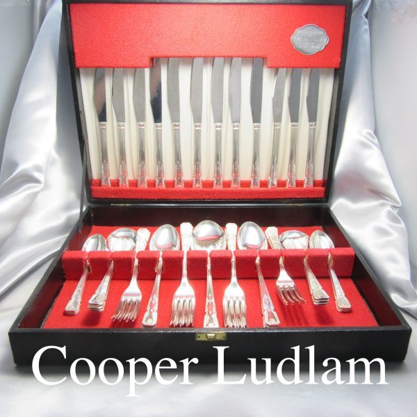 【Cooper Ludlam】 ディナーセット 6名用44本【シルバープレート】専用ケース