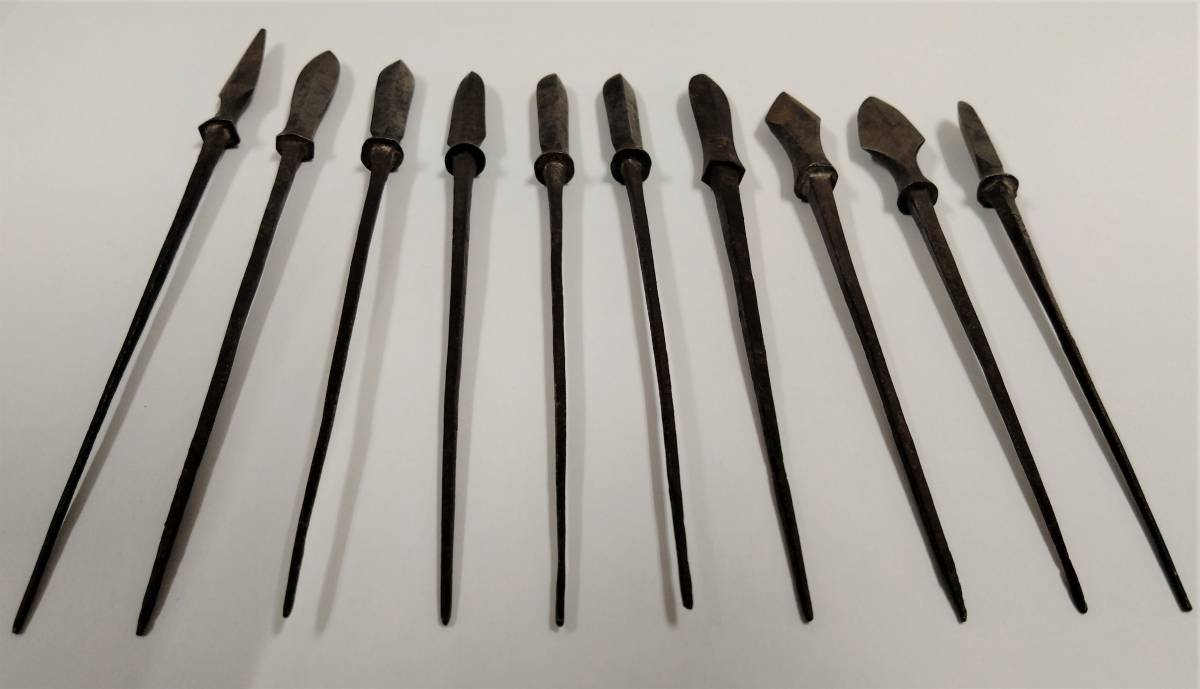 武道具 矢じり 十文字槍 木瓜透 鏃 古式 弓道具 鉄製 職人作 美術品 武