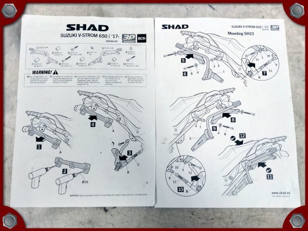 ○中古・美品○17-22 Vストローム650/XT用 SHAD 3Pシステム