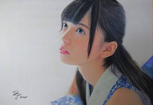 【真作】 S.Tomo 直筆サイン有り 色鉛筆画 真筆 人物画 写実画 美人画 作品3661』S.Tomo氏直筆色鉛筆画 超美品 美人画 新品額装 Yahoo!