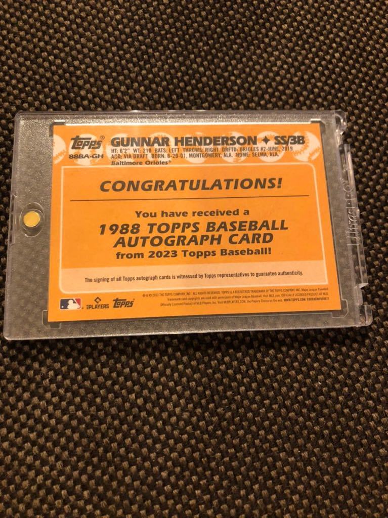 2023 Topps series 1 gunnar Henderson auto 88ba-GH 直筆サイン 