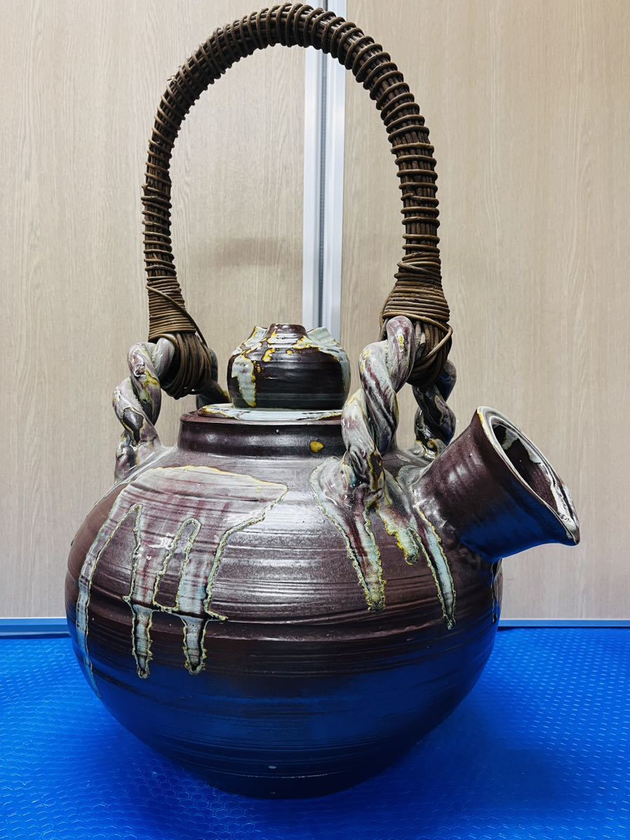 URA]九谷焼/秀幸 造/色絵金彩花詰香炉/共箱/7-5-156(検)骨董/香爐/香
