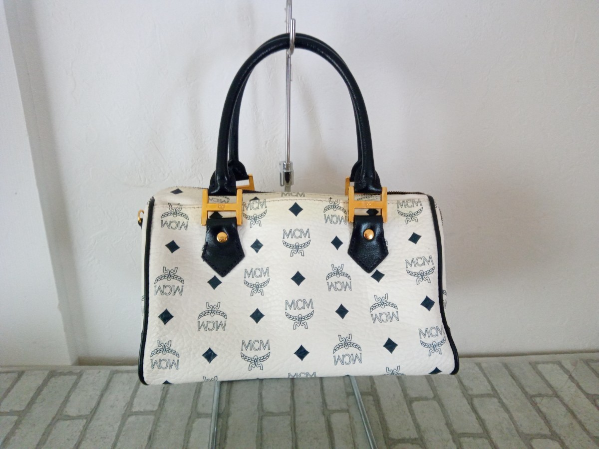 MCM ミニボストン - エムシーエム レザー ハンドバッグ ヴィセトス 