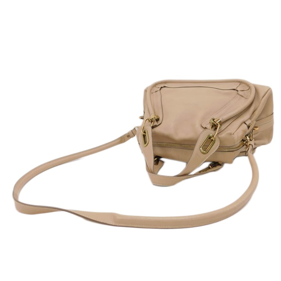 クロエ レザー Chloe ベージュ ハンドバッグ パラティ 美品 2WAYバッグ