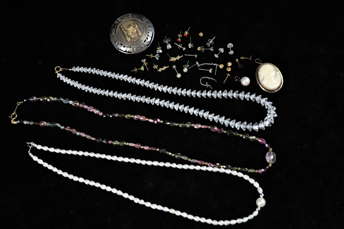 【総重量62g】K18 プラチナ アクセサリーまとめ ネックレス ピアス イアリング ブローチ ペンダント レディースアクセサリー 020JJBX91