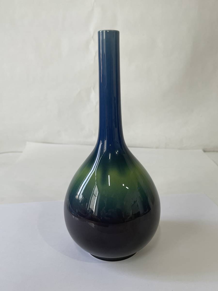 人間国宝 九谷焼 九谷焼 人間国宝 三代 徳田八十吉 花入 花器 全長 約